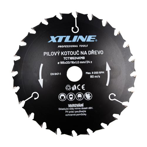 XTLINE Kotouč pilový s SK plátky - kombinovaný | 165x1,0x20 mm, 24 zubů