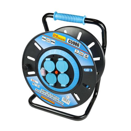 RICHMANN Prodlužovací kabel na bubnu PVC | 4 zásuvky, 230 V / 50 m (1.5 mm²)