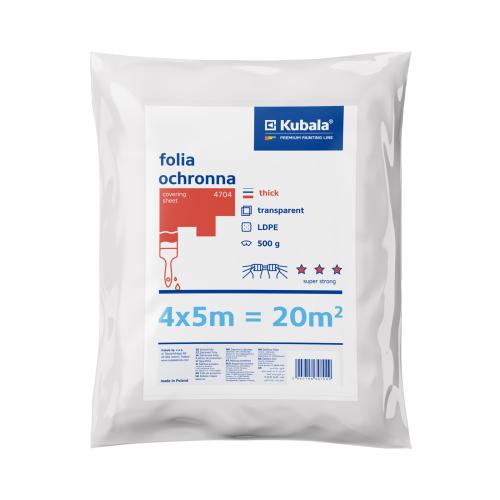 KUBALA Fólie zakryvací SUPER STRONG TRANSPARENT | 4x5 m, gramáž 500 g