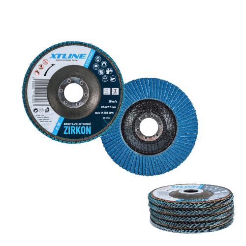 XTLINE Kotouč brusný lamelový zirkon | 125 mm, zr. 80
