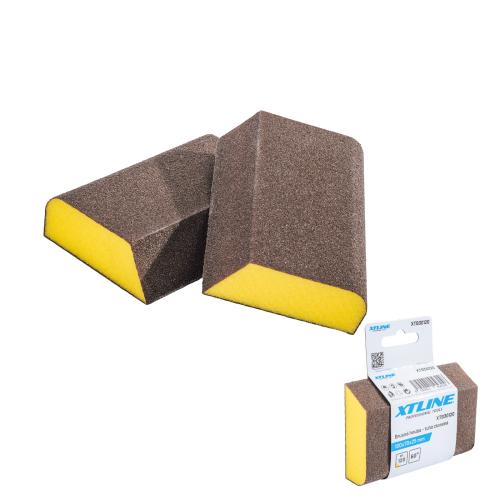 XTLINE Brusná houba tuhá zkosená | 100x70x25 mm, zr. 120
