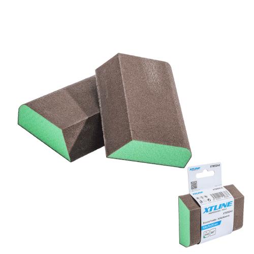 XTLINE Brusná houba tuhá zkosená | 100x70x25 mm, zr. 240