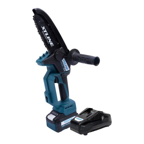 XTLINE Aku řetězová mini pila bezuhlíková 18 V + baterie 2.0 Ah + nabíječka 2.4 A