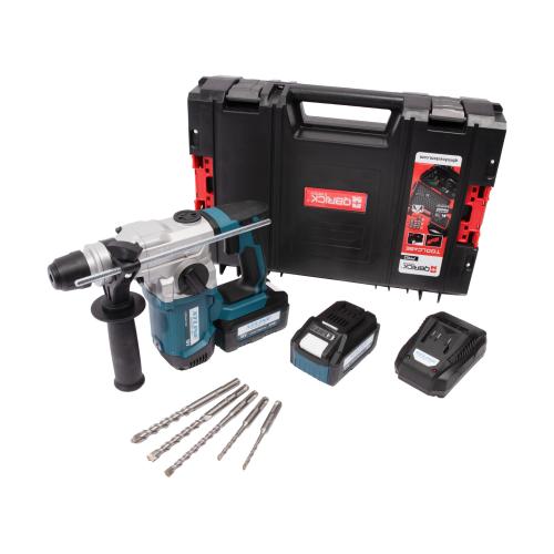 XTLINE Aku kombinované pneumatické kladivo SDS PLUS bezuhlíkové 18 V + 2 baterie 5.0 Ah + sada vrtáků + nabíječka 3.5 A + box