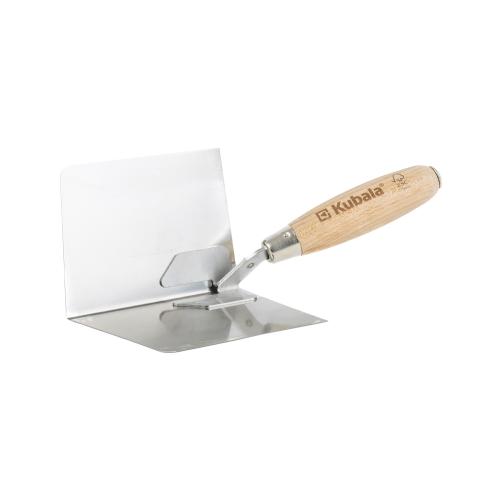 KUBALA Lžíce štukatérská nerezová, rohová vnitřní, dřevěná rukojeť | 97x140 mm