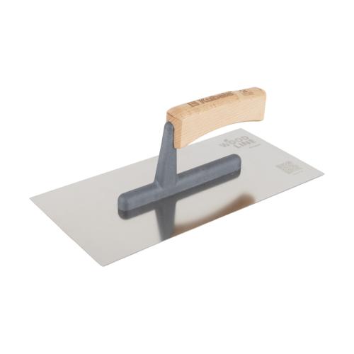 KUBALA Hladítko nerezové hladké WOOD LINE, dřevěná rukojeť | 130x270 mm