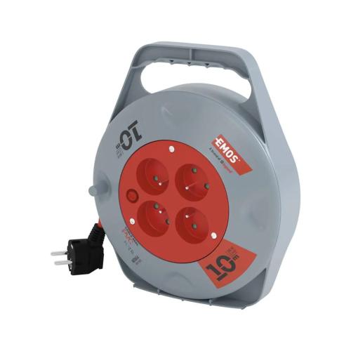 EMOS Prodlužovací kabel na bubnu PVC | 4 zásuvky, 230 V / 10 m (1 mm²)