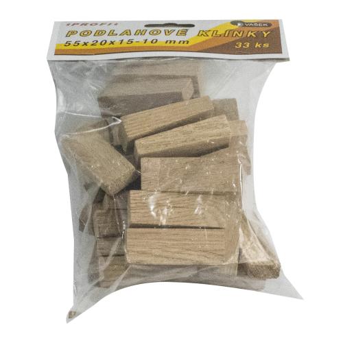 Vašek Klínky montážní dřevěné | podlahové 55x20x10-5 mm / 1bal 50ks