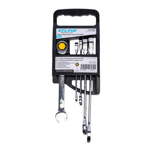 XTLINE Sada očkoplochých ráčnových klíčů 72 zubů, 5 dílů | 8-19 mm, plastový držák