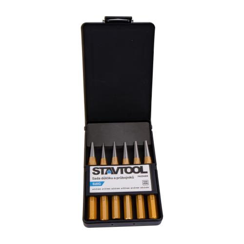 XTLINE Sada důlčíku a průbojníků 6 dílů | kovový box