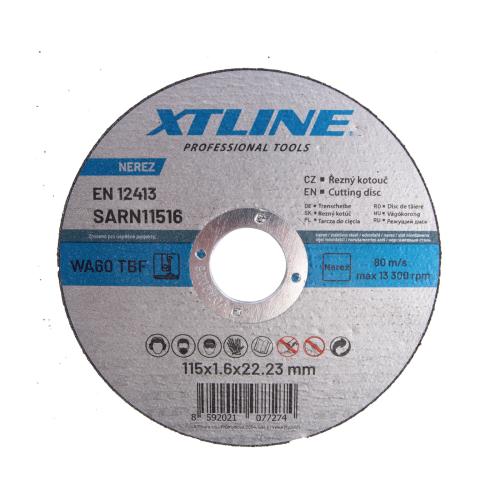XTLINE Kotouč řezný na ocel / nerez | 115x1,6x22,2 mm