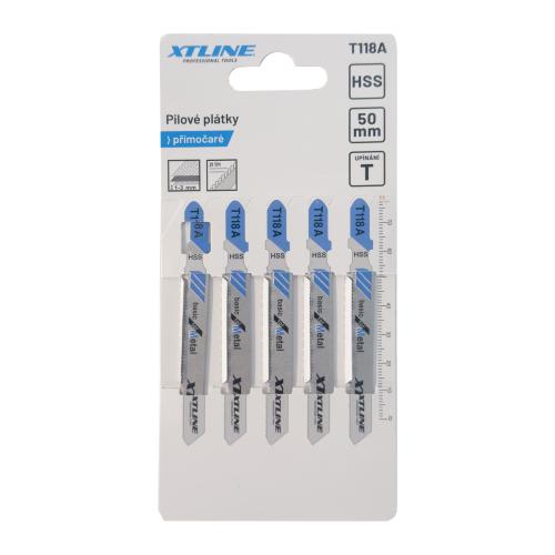 XTLINE Pilové plátky přímočaré | HSS 50 mm, 21 Tpi (1bal/5ks)