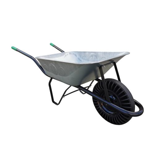 Kolečko stavební složené, plná pryž (pozinkovaná korba) | 80 l